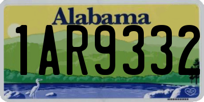 AL license plate 1AR9332