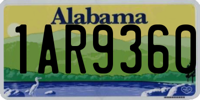 AL license plate 1AR9360
