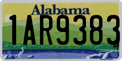 AL license plate 1AR9383