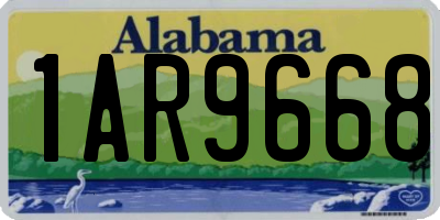 AL license plate 1AR9668