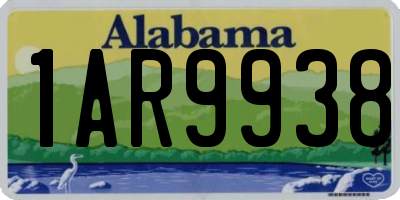 AL license plate 1AR9938