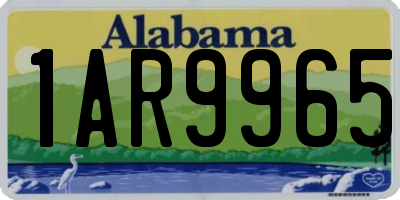 AL license plate 1AR9965