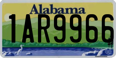 AL license plate 1AR9966