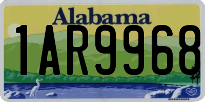 AL license plate 1AR9968