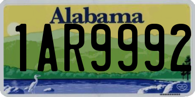 AL license plate 1AR9992