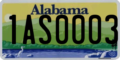 AL license plate 1AS0003