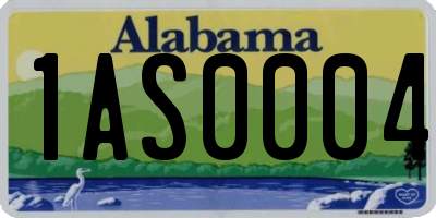 AL license plate 1AS0004