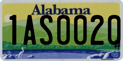 AL license plate 1AS0020