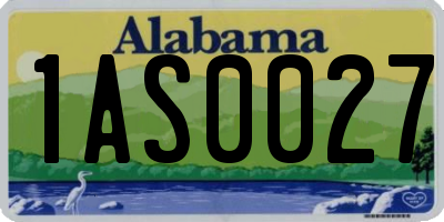 AL license plate 1AS0027