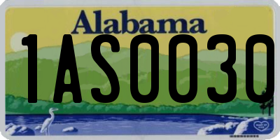 AL license plate 1AS0030