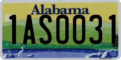AL license plate 1AS0031