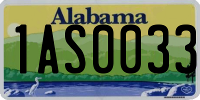 AL license plate 1AS0033