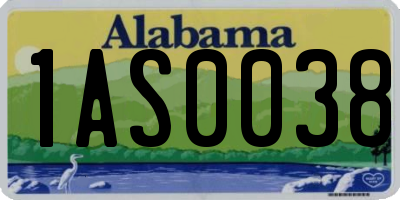 AL license plate 1AS0038