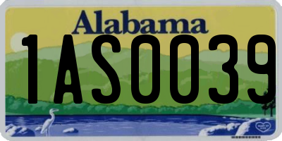 AL license plate 1AS0039