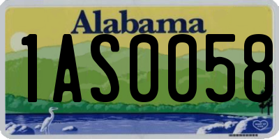 AL license plate 1AS0058