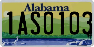 AL license plate 1AS0103