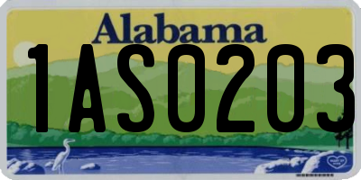 AL license plate 1AS0203