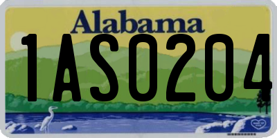AL license plate 1AS0204