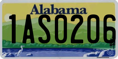 AL license plate 1AS0206