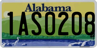 AL license plate 1AS0208