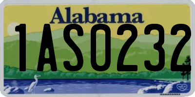 AL license plate 1AS0232