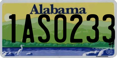 AL license plate 1AS0233