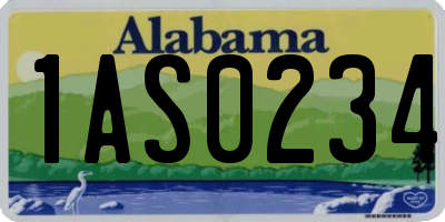 AL license plate 1AS0234