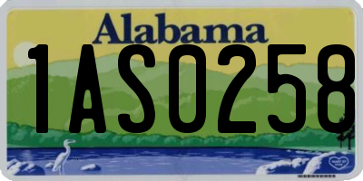 AL license plate 1AS0258