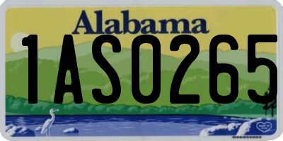 AL license plate 1AS0265