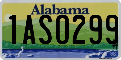 AL license plate 1AS0299