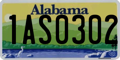 AL license plate 1AS0302