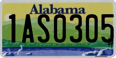 AL license plate 1AS0305