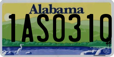 AL license plate 1AS0310