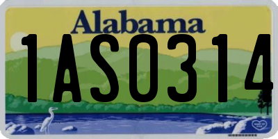 AL license plate 1AS0314