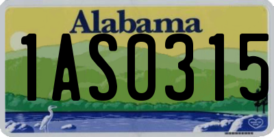 AL license plate 1AS0315