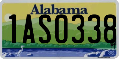 AL license plate 1AS0338