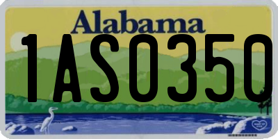 AL license plate 1AS0350