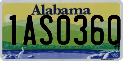 AL license plate 1AS0360