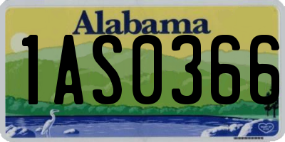 AL license plate 1AS0366