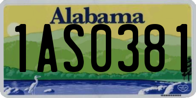 AL license plate 1AS0381