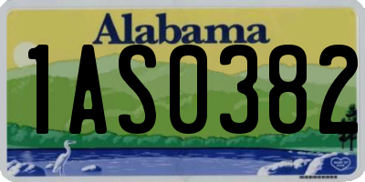 AL license plate 1AS0382