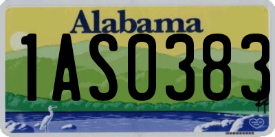 AL license plate 1AS0383