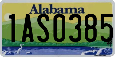 AL license plate 1AS0385