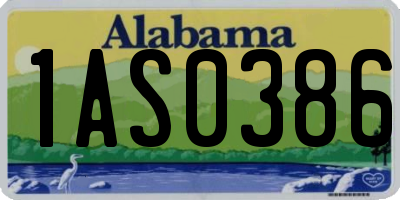 AL license plate 1AS0386