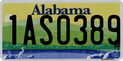 AL license plate 1AS0389