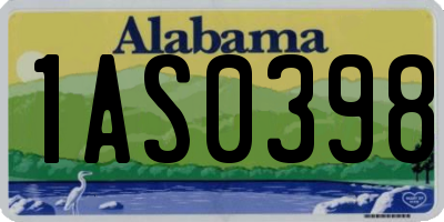 AL license plate 1AS0398