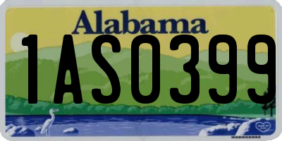 AL license plate 1AS0399