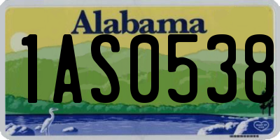 AL license plate 1AS0538