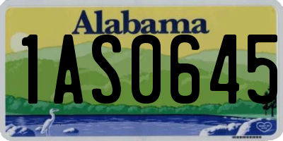 AL license plate 1AS0645