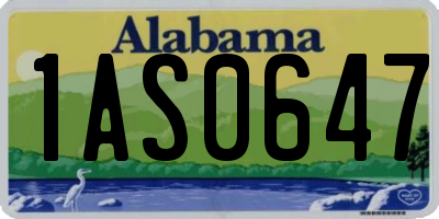 AL license plate 1AS0647